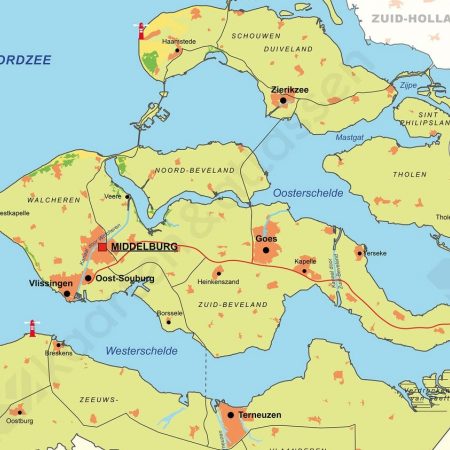 Kaart Zeeland