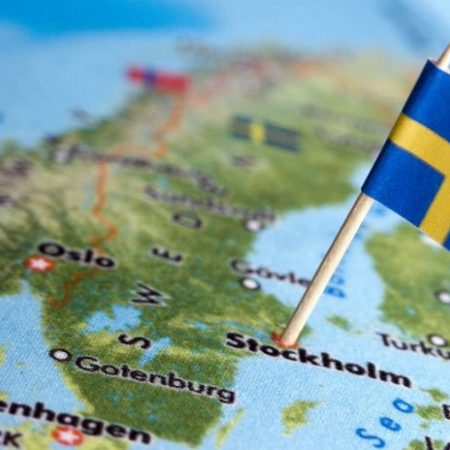 Zweden vlaggetje landkaart