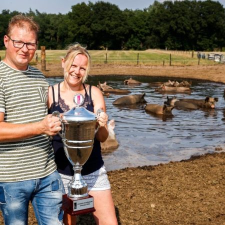 Bioboeren wakkerdier modderpoel