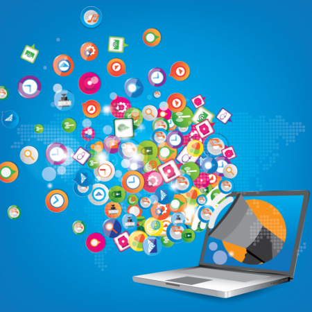 Digitaal laptop computer social media