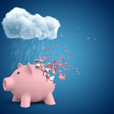 Geld financien failliet spaarvarken