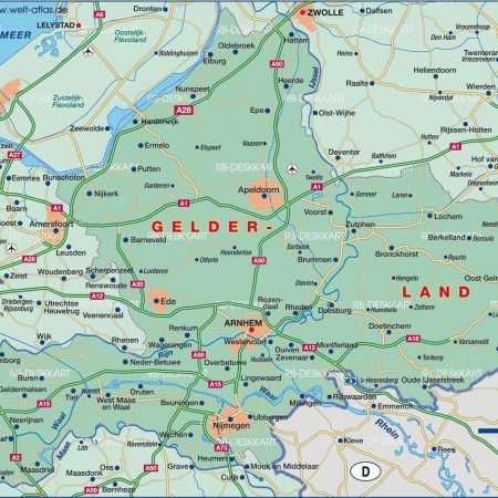 Kaart provincie gelderland
