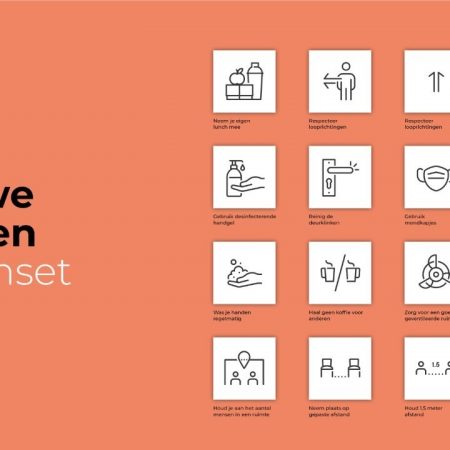 Nieuwe werken iconenset corona