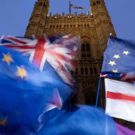 Parlementsgebouw londen vlaggen brexit