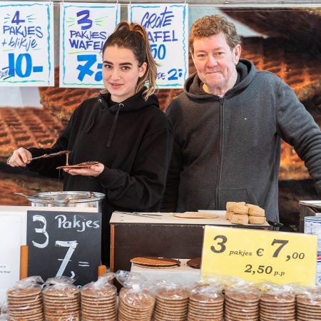Stroopwafels kraam jonge ondernemer