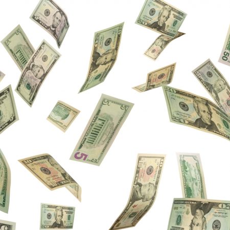 Vallend geld dollars succes