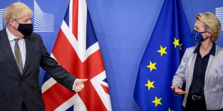 Johnson von der leyen eu brussel brexit