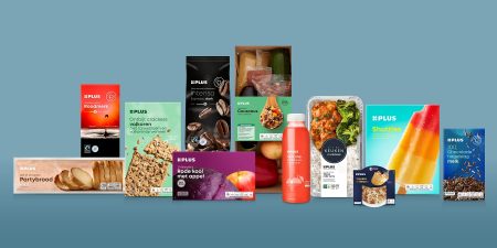 Plus huismerk nieuw design groene streep