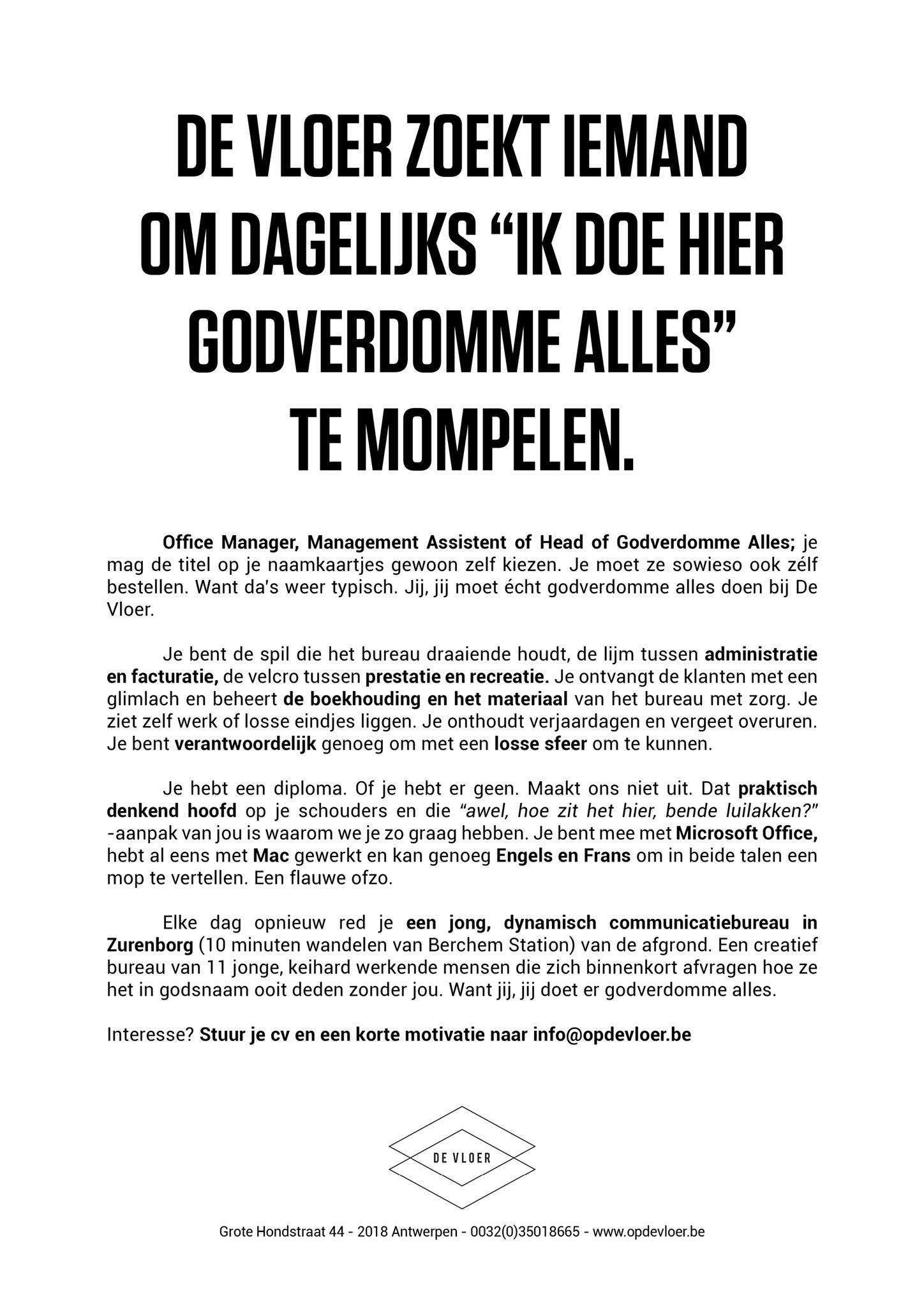 Bijzondere advertentie personeel