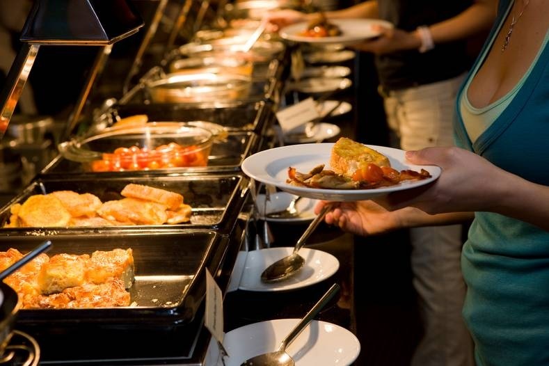 Illustratie buffet restaurant