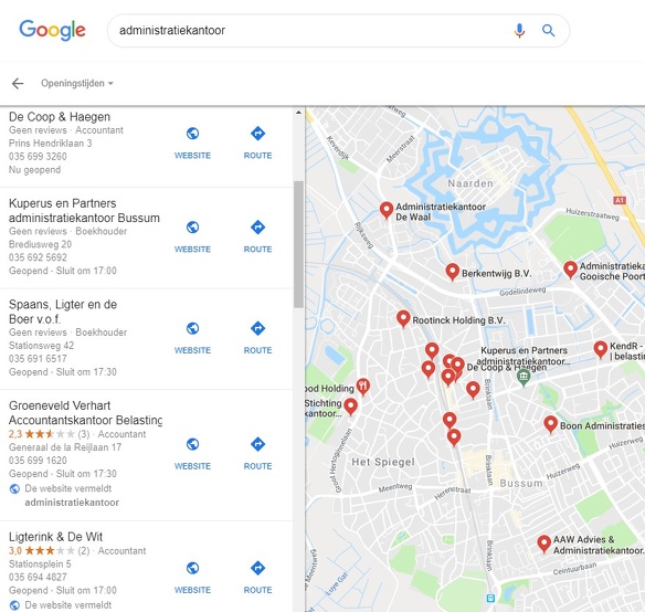 Google Mijn Bedrijf Google Mijn Bedrijf lokaal zoeken zoekresultaat 2