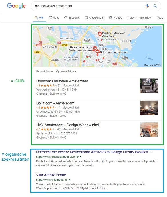 Google Mijn Bedrijf Google Mijn Bedrijf lokaal zoeken zoekresultaat 3