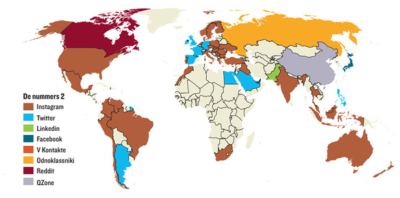 Dossier social media wereldkaart
