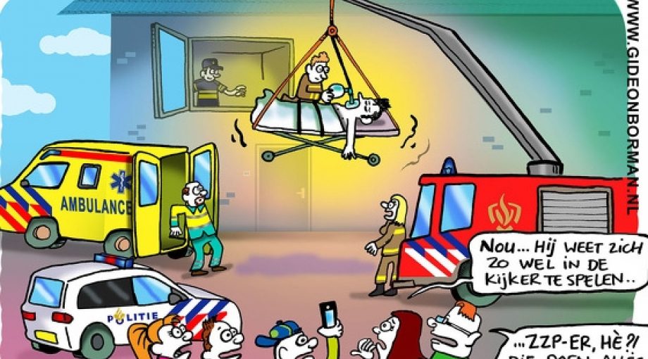 Cartoon gideon borman zzp zelfstandige column2