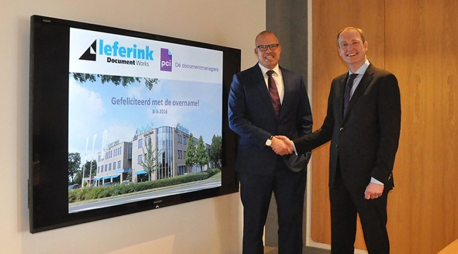 Bas Kamphuis l en Mark Leferink beklinken samengaan pci Nederland en Leferink Document Works1