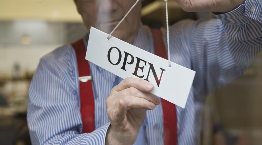 Open Gesloten Winkel Stock