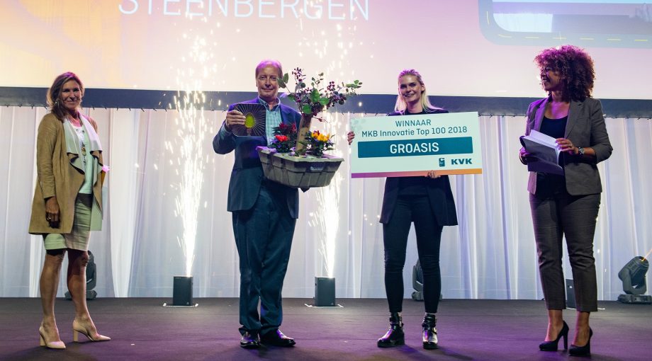 Winnaar MKB Innovatie Top 100 2018 Groasis duurzaamheid milieu growboxx steenbergen mexico boer droogte