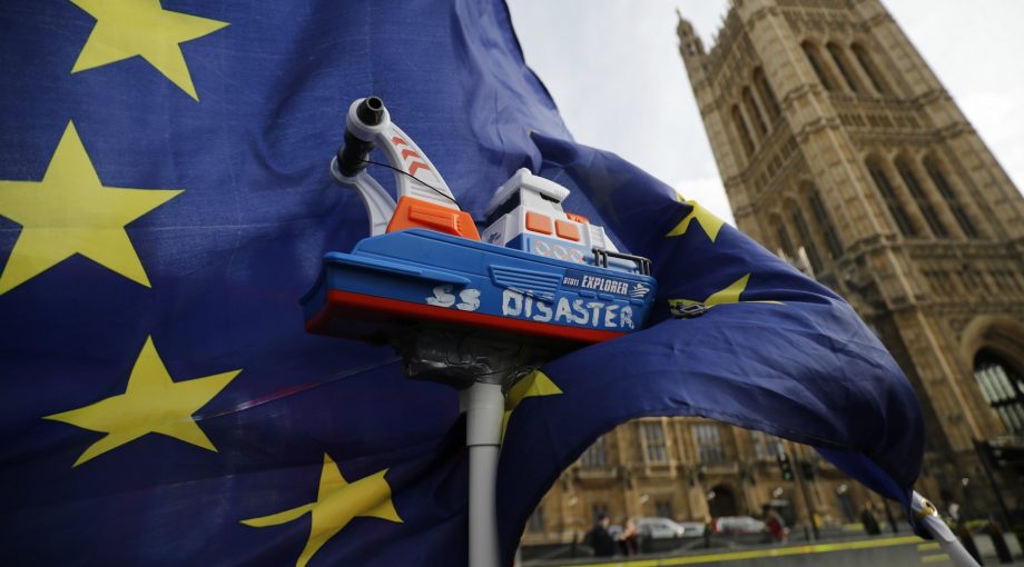 Brexit column koers britse vlag