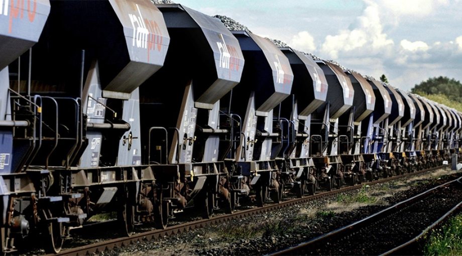 Goederentrein treinspoor