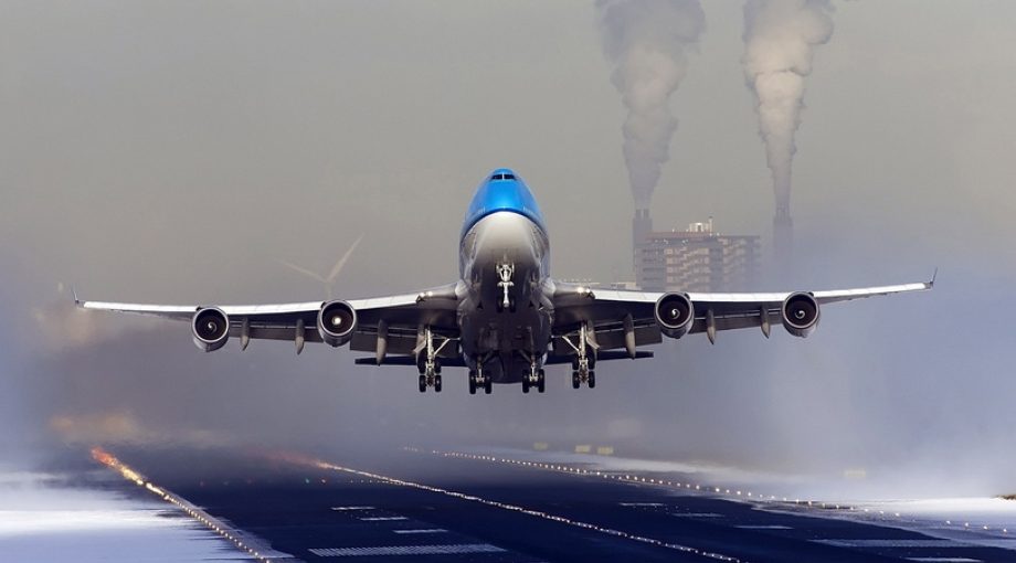 Klm opstijgen toestel groot