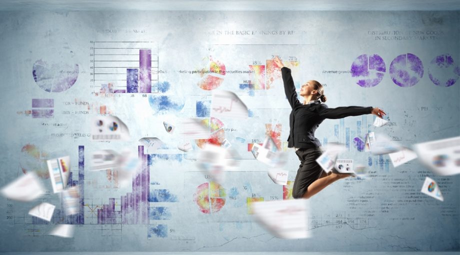 Online business vrouw groot