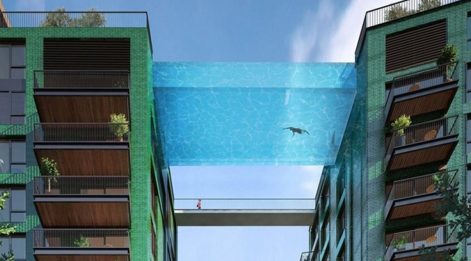 Sky pool zwemmen skycrapers londen architectuur groot