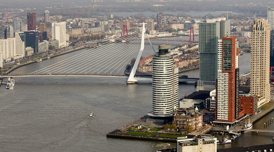 Skyline rotterdam erasmusbrug willemsbrug montevideo maas hotel new york