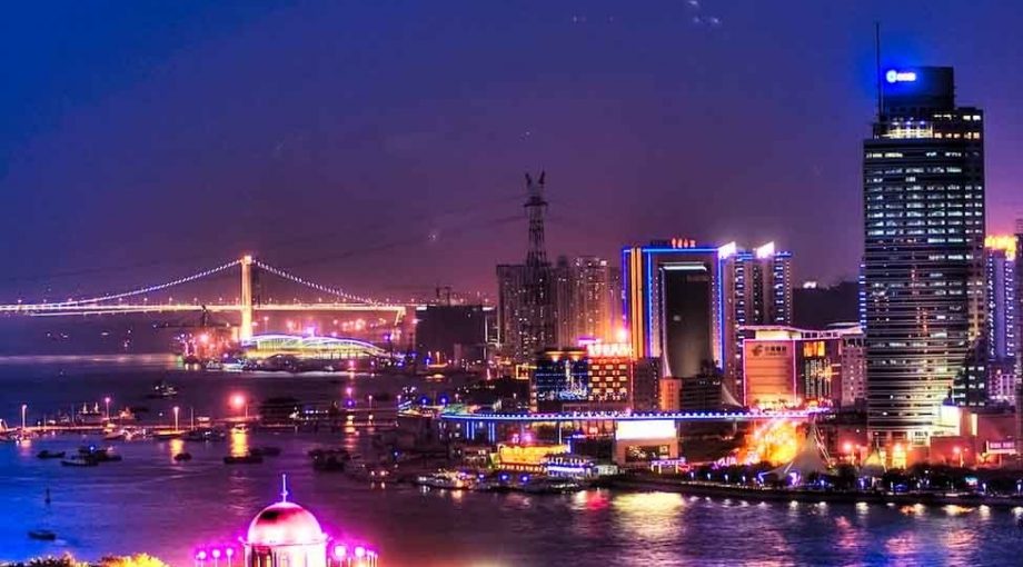Xiamen china klm luchtbrug groot