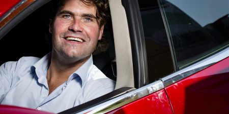 Ondernemer in auto