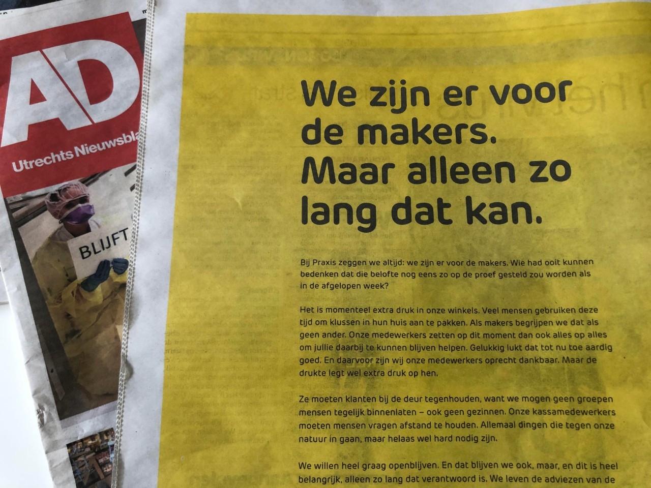 Praxis advertentie personeel corona