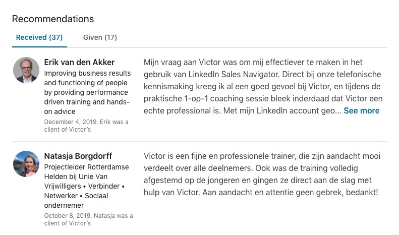 Scoren linkedin tips 2