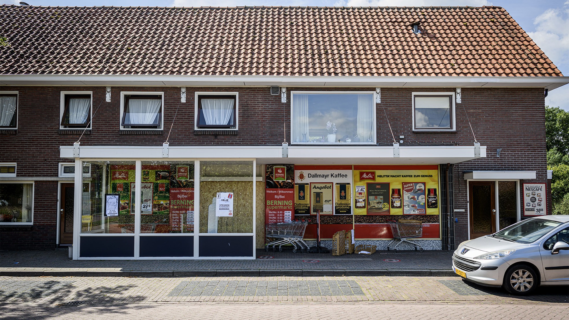 Supermarkt gesloten berning pand