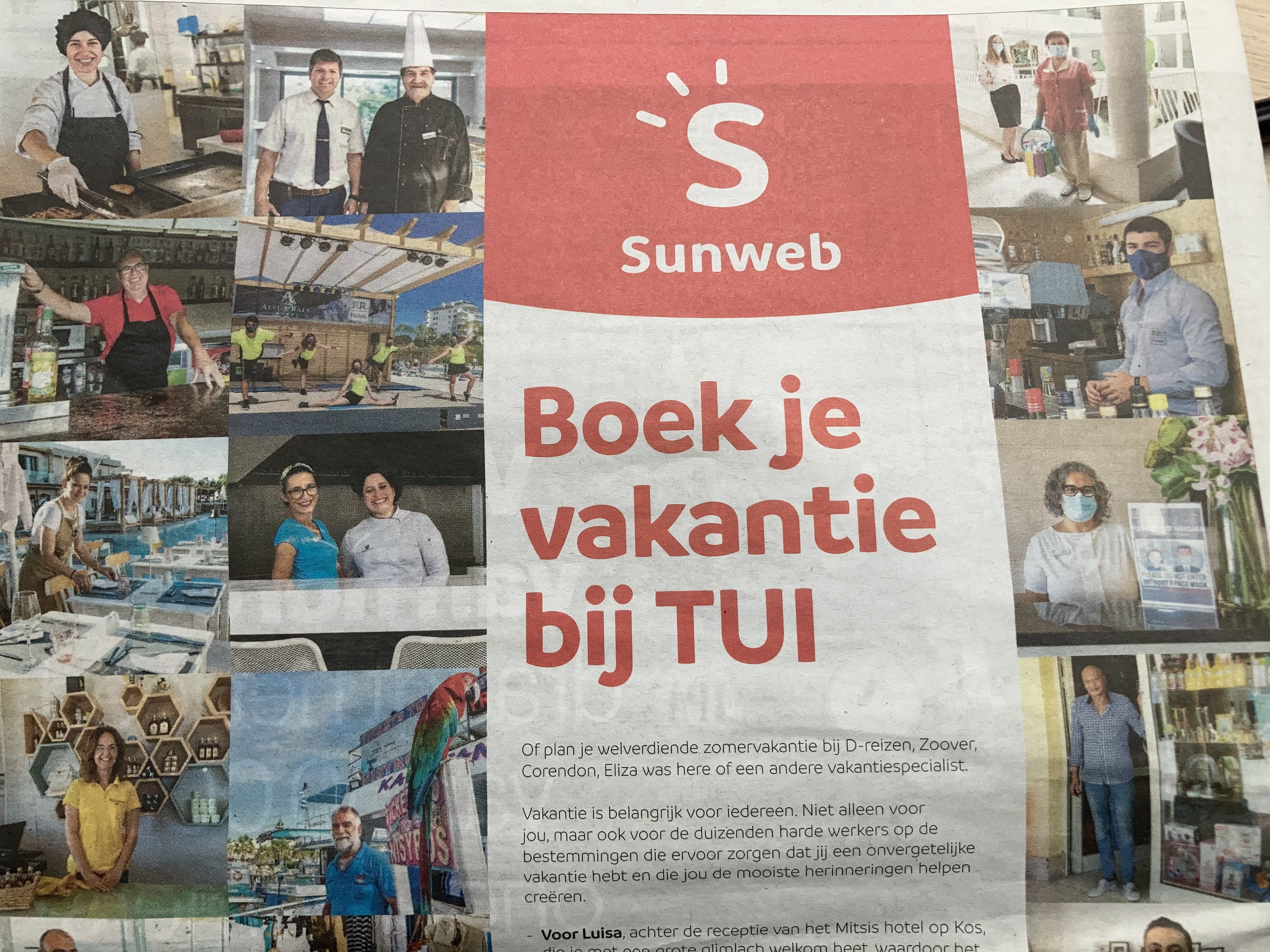 Toerisme sunweb tui coronacrisis