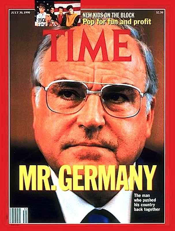 La copertina di Time dedicata a Helmut Kohl, artefice della riunificazione tedesca.