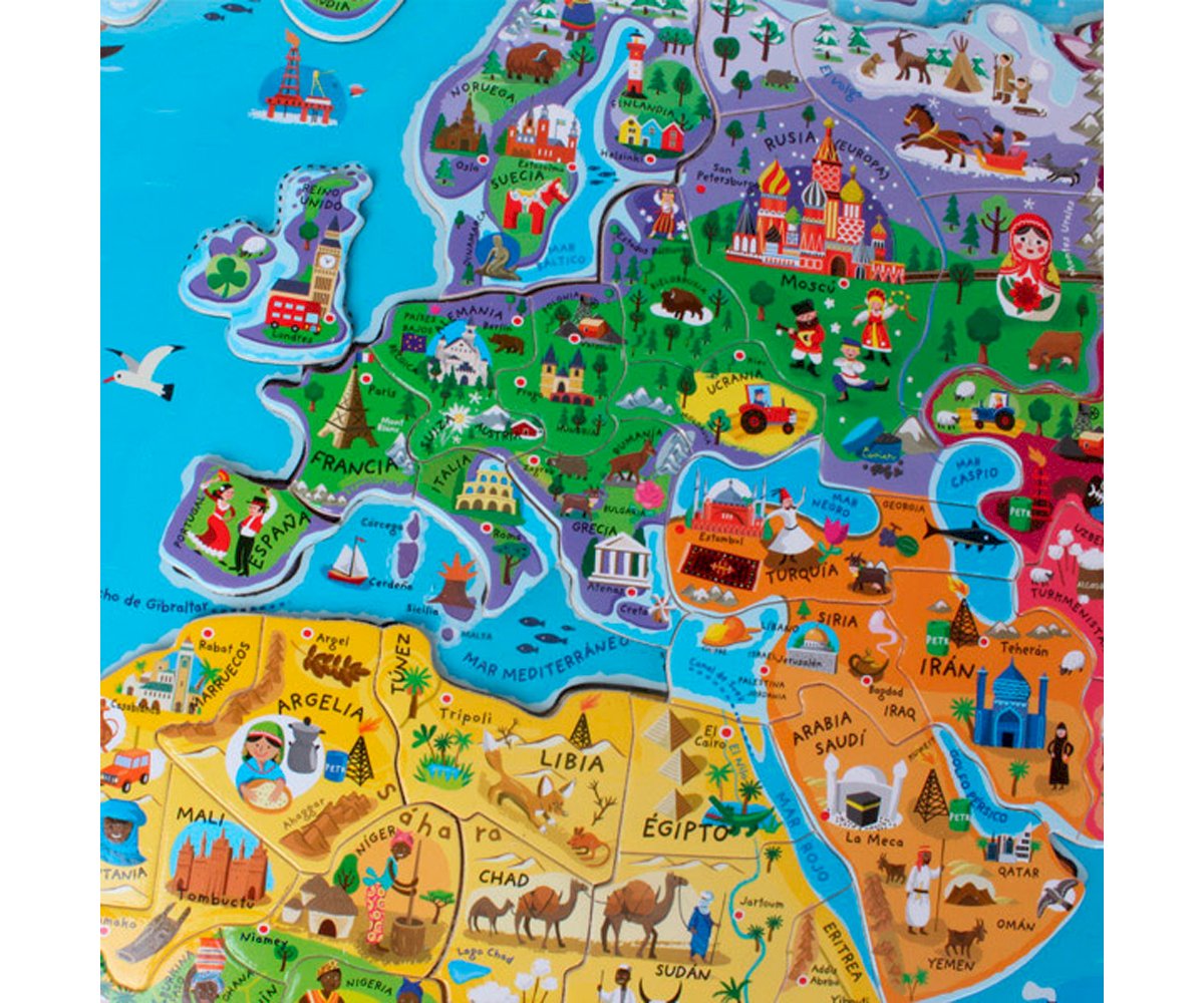 Puzzle Magnetico Puzzle Mapamundi Infantil Puzle Magnético Atlas