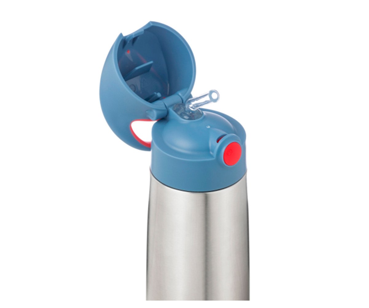 Borraccia Acciaio Inox 500ml Con Cannuccia - Termica Senza BPA Per Scuola E Sport