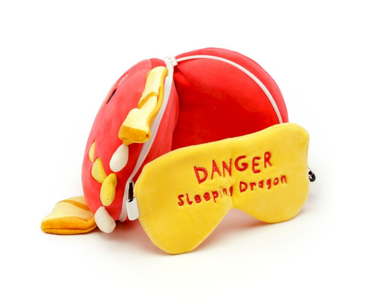 Almofada de viagem Adoramals Relaxeazzz Dragon com mscara