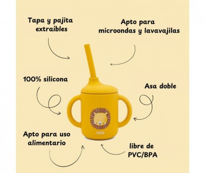 Taza de Silicona con Pajita Len 120ml