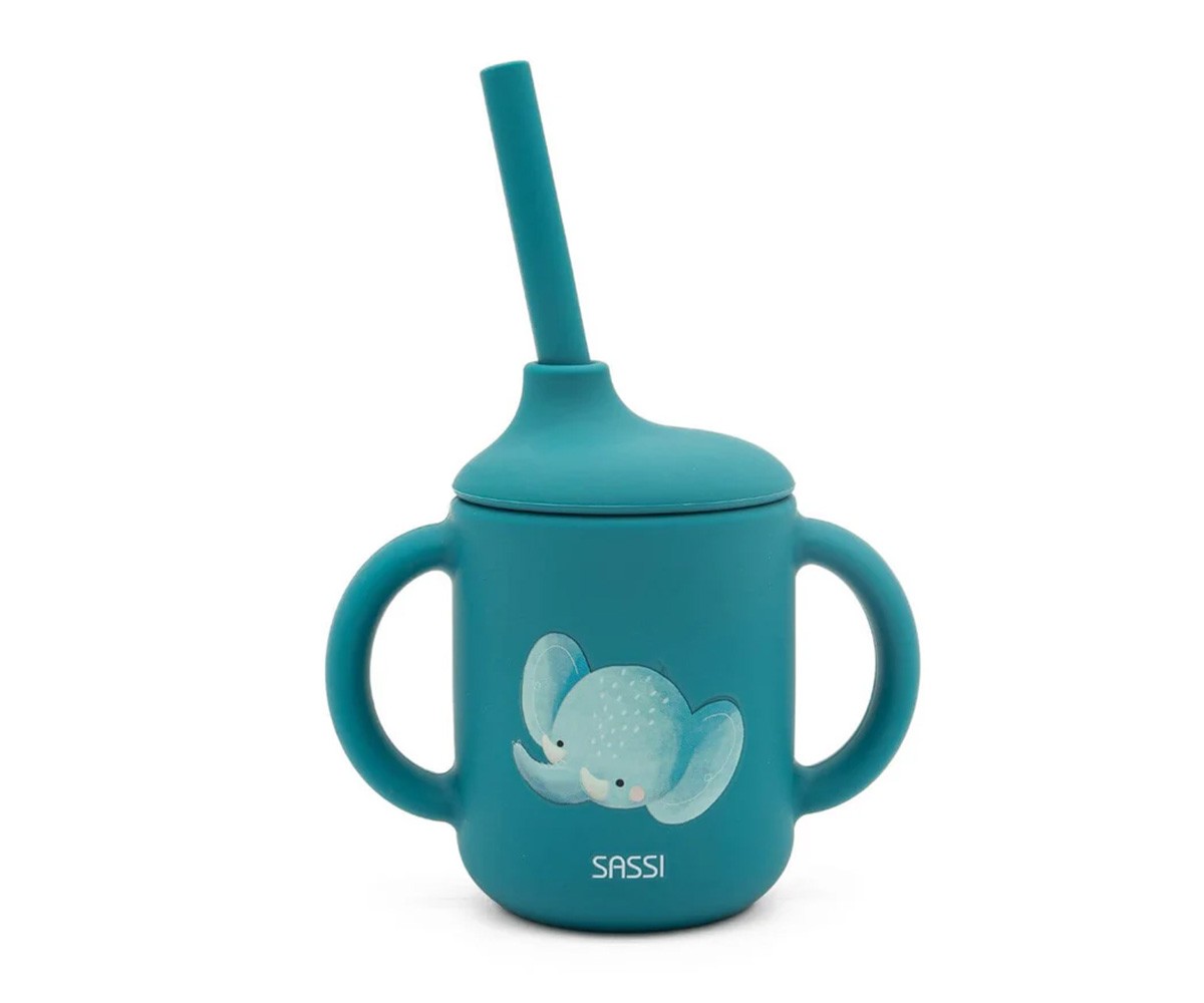 Taza de Silicona con Pajita Elefante 120ml