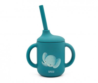 Taza de Silicona con Pajita Elefante 120ml