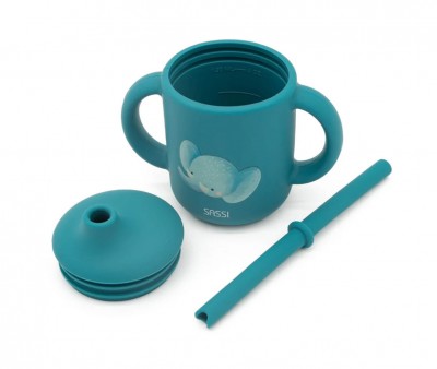 Taza de Silicona con Pajita Elefante 120ml