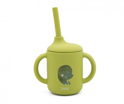 Taza de Silicona con Pajita Dinosaurio 120ml