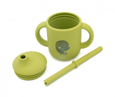 Taza de Silicona con Pajita Dinosaurio 120ml