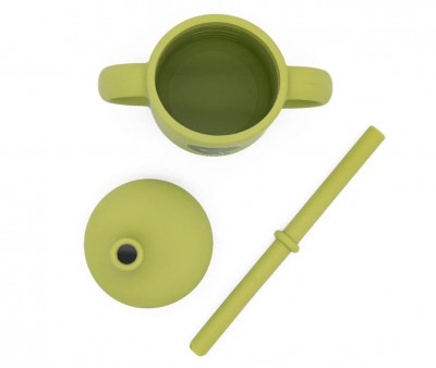 Taza de Silicona con Pajita Dinosaurio 120ml
