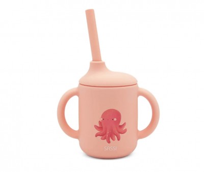 Taza de Silicona con Pajita Pulpo 120ml