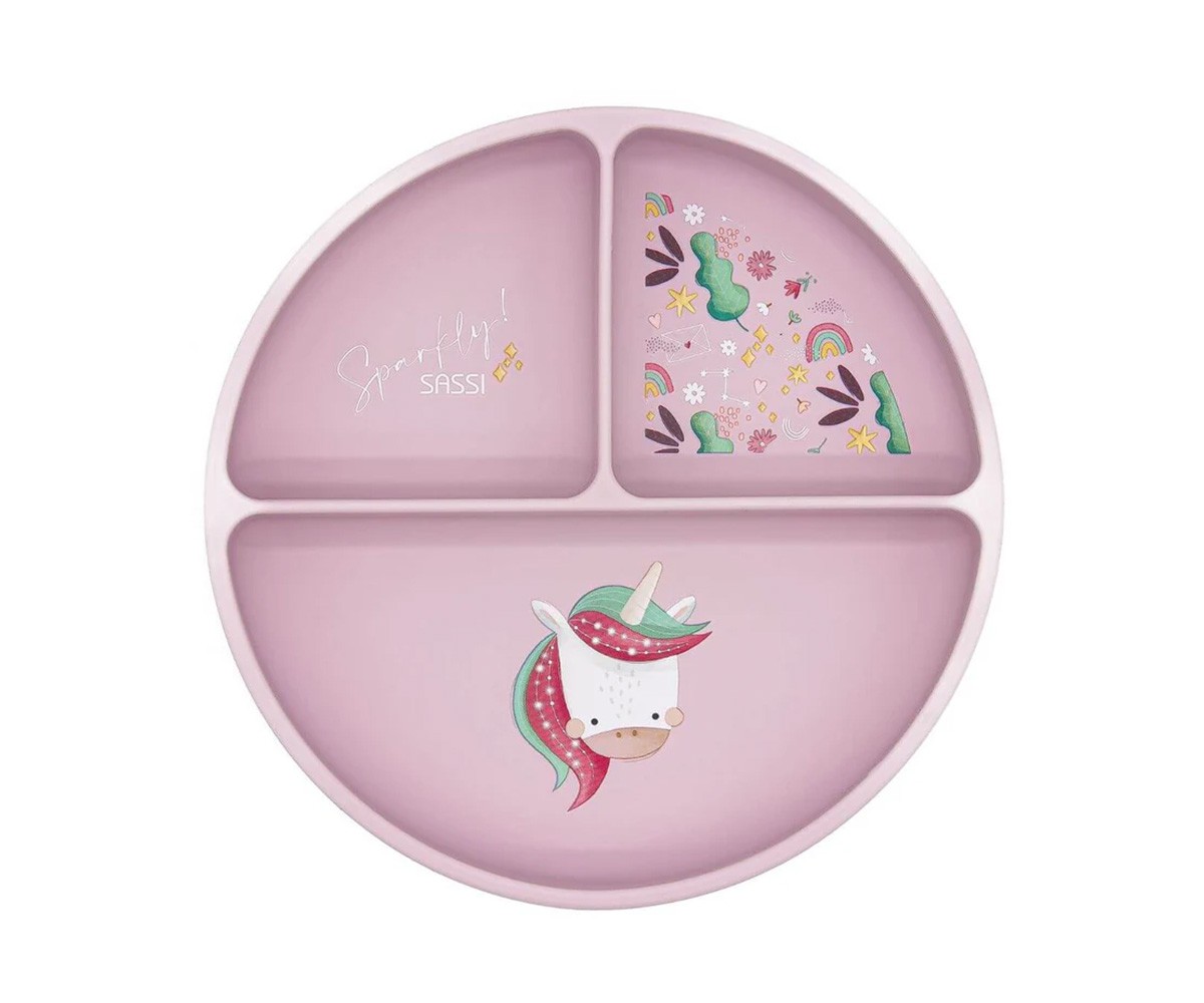 Plato de Silicona con Compartimentos Unicornio