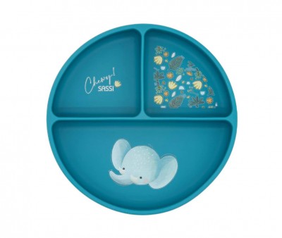 Plato de Silicona con Compartimentos Elefante