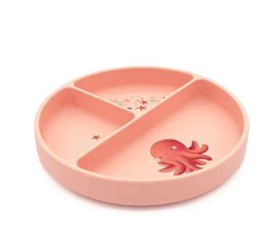 Piatto in Silicone con Scomparti Polpo