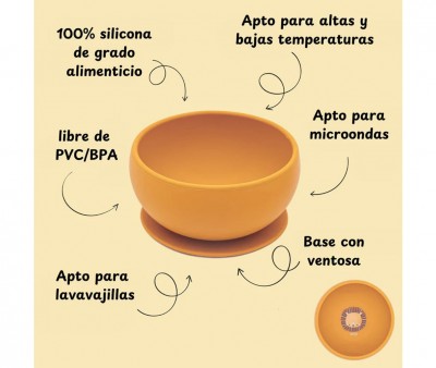Bol con Ventosa Silicona Len