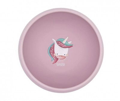 Bol con Ventosa Silicona Unicornio